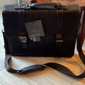 Kenneth Cole Reaction Leather Messenger Bag Flap-py Go Lucky